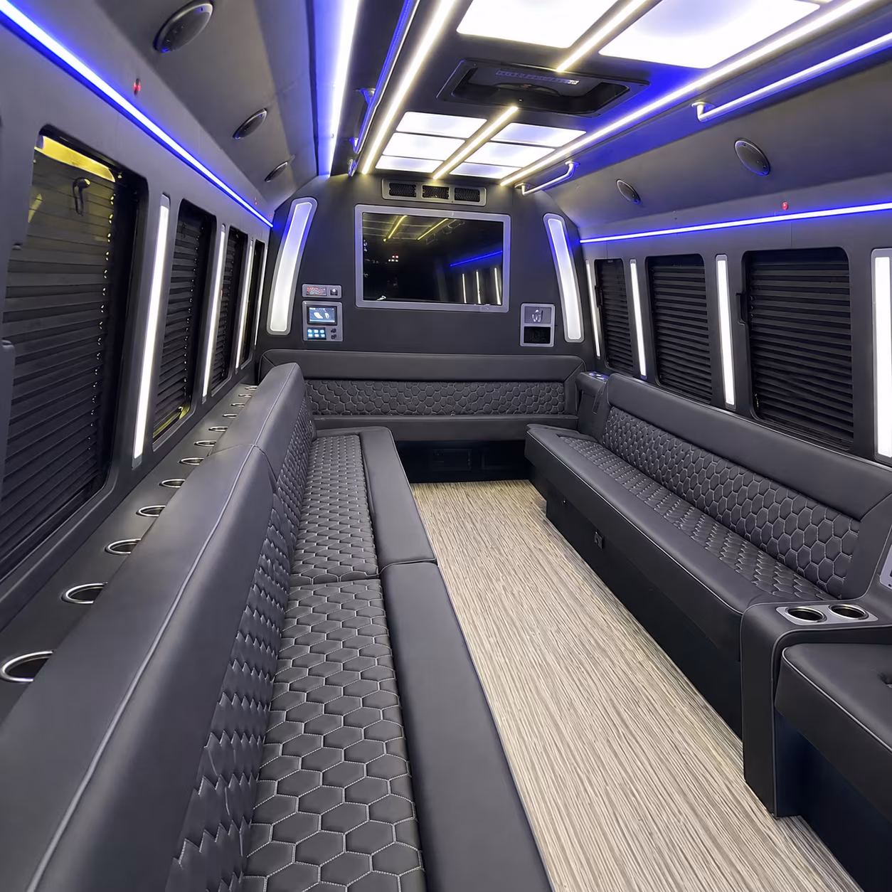 norwalk 40 passenger party bus inside