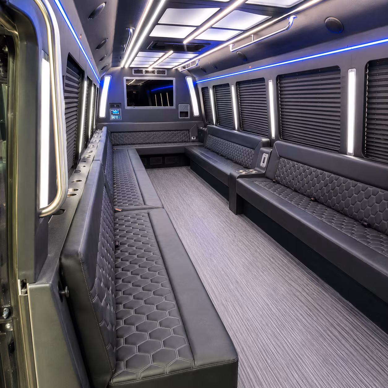 norwalk 40 passenger party bus interior