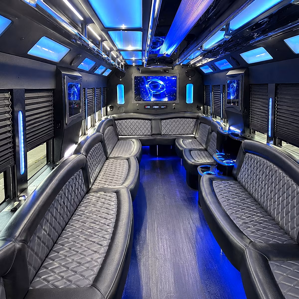 norwalk 50 passenger party bus interior